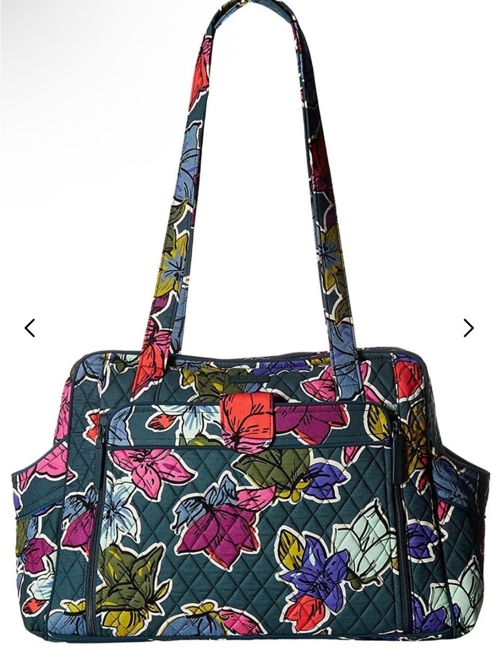 Vera Bradley diapers Quilted Floral Shoulder Bag - Dark Teal Multi